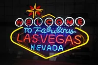 24 * 20 pouces Bienvenue à Las Vegas Nevada Lampe DIY En Verre Enseigne Au Néon Flex Corde Au Néon Lumière Décoration Intérieure / Extérieure RGB Tension 110V-240V