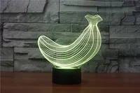 3D-печать Moon Night Light LED Night Lights Аккумуляторная банановая лампа 2 Изменение цвета сенсорный выключатель