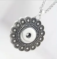 DHL NOOSA Pendants Necklaces Infinity Chains Retro Flower 18mm Interchangeable Ginger Snap Buttons Statement Necklaces For Women Jewelry