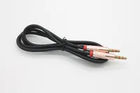 Cable de cable de audio auxiliar de doble masculino 1M / 3FT 3.5mm Plantilla de oro TPE grabado en relieve por DHL 100+