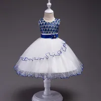 Ny Sequined Little Girl Dress With A Round Neck Aftonklänning - Prinsessans klänning med oregelbundna Flounces Ett Words grossist och detaljhandel