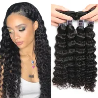 Ishow Human Hair 10A Brazilian Deep Wave Hair 4 Bundles Deals 100% Atacado Remy Human Cabelo Weave Extensão Natural Color 8-28 polegadas