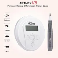 Artmex V6 Profissional máquina de maquiagem semi permanente kits de Tatuagem MTS PMU Sistema Derma Pen Sobrancelha lip Dr caneta