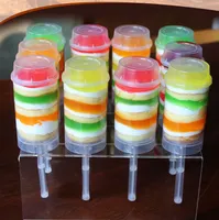Nowość Środowisko Serce Okrągły Kształt Klasy Food Push Up Cake Pojemniki Pop Pojemniki Lody Cupcake Party Dekoracje DIY Plastic Mold