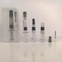 Gift Box Packaging Luer Lock Glass Syringes With Measurement Mark Injector For Oil Vape Carts Nail Dab Tool Glass Pen Free Shipping
