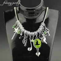 feimeng jewelry Wicked Choker Necklace Wicked the Musical Bangle Defy Gravity Elphaba Glinda Crystal Beads Necklace For Women