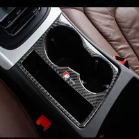 Carbon Fiber Car Inner Control Gear Shift Panel Vattenkopphållare Skydd Trim Strip Bil Styling Klistermärke för Audi A4 B8 A5 Auto Tillbehör
