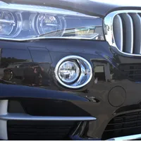 ABS 2PCS CAR FRONT FOG Light Circle Decoration Cover Trim för BMW X5 F15 2014-18 Exteriör Styling dimljusdekaler