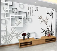 Benutzerdefinierte 3D Wandbilder Tapete 3D Fototapete Wandbilder Schönheit 3D Tinte Bambus Hintergrund Wand Papier Schlafzimmer Wandbild Wohnzimmer Dekoration