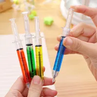 2018 YENI yaratıcı kırtasiye şırınga tükenmez kalem öğrenci hediyeler Şırınga İğne topu kalem Karışık renk 100 Adet / grup Promosyon fiyat