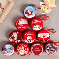 Cartoon Ronde Merry Christmas Coin Change Portemonnee Mini Gift Bag Sieraden Doos Kerst Gift Decoraties Drop Shipping