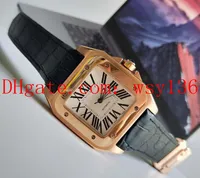Dostawca fabryki 100 XL 18CT ROSE GOLD W20071Y1 Automatyczne mechaniczne męskie zegarek skórzany zespół męski.