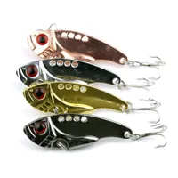 Hengjia Vib Metal Blade Fishing Lures Bait 30st ny design 5.5cm 11g 8 # krokar (vib009) Bionisk sked metall locks bete