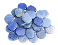 Sprzedawane przez 1 sztukę, naturalny chakra polerowany niebieski aventurine rzeźbione kryształowe reiki leczniczy plasterek płaskie kamienie palmowe