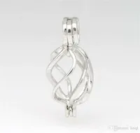 18KGP Locket trenzado de la jaula, plata de ley perla / cristal / Gema Bead Cage colgante de montaje para dijes joyería de moda encantos P33
