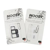 4W1 Noosy Nano SIM Adapter + Micro SIM Karty Adapter + Standardowy adapter karty SIM z PIN wysuwania dla iPhone Samsung 2000 sztuk / partia
