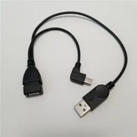 10pcs lot 90 Degree Right Angled Micro USB Male Host OTG Cable W  Power Cable for Tablet Cellphone and External Hard Drive