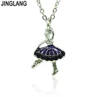 Jinglang جودة عالية الحب أمي هدية كبيرة ماما الرقص فتاة قلادة قلادة مجوهرات الأفكار عيد الأم هدية للأم