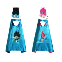 trolls double layer cape children Cosplay capes Halloween Party Costumes for Kids clothes 1pcs mask+1pcs cape