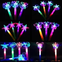 Magic Novelty Lighting Fairy Stick Kinderen Led Toys Kleurrijke Wand Groothandel Ice Enchanted Crown Flash