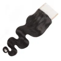 10A Remy Human Hair 4*4 Body Wave Swiss Lace Closure 1 Bundle Free Part Brazilian Peruvian Malaysian Indian Hair Weaves Closure 8-20inch