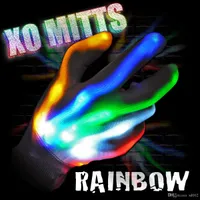 Rainbow Flash Handschuhe LED Leuchten Bühne Leistung Bunte Finger Beleuchtung Handschuh Glow Party Dance Handschuhe Decor 18 5qt ff