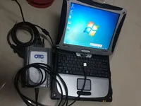 ノートパソコンに設置されたトヨタ診断ツール用OTC IT3 Global TechStream GTSを使用する準備ができている