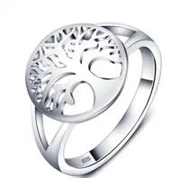 Tree of Life Classic Accessoires 925 Sterling Silver Rings Pour Femmes Nouveaux Cadeaux De Fête Des Mères