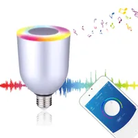 Bluetooth Altavoz E27 Bombilla LED Lámpara colorida para IOS Android Teléfono inteligente PC Reproductor de música Lámpara de colores Inalámbrico ajustable por DHL