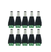 100 szt. 12 V 2.1 x 5.5mm DC Power Male Male Plug Jack Złącze Złącze do CCTV Single Color Led Light