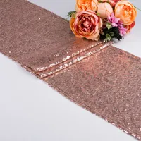 Groothandel Sequin Fabric Table Runner Sparkly Bling voor bruiloftsontvangst of douchefeest Xams Decoraties 30x275cm (11.8x108 inch)