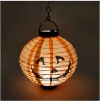 Fengreise Paper Pumpkin Foundern Хэллоуин украшения фонарика LED Haloween Украшение для дома DIY Висит Фонарь Лампы