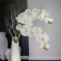 Konstgjord fj￤ril orkid￩gren blomma dekoration verklig ber￶ring blommor simualtion v￤xter br￶llop hemmakontor party dekor