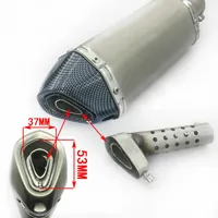 Universele roestvrijstalen dB-moordenaar gemodificeerde motorfietsstaart uitlaatpijpgeluidsluting op het verminderen van ruis voor 38-51mm-demer-systeem