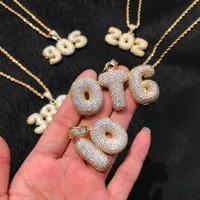Nome feito sob encomenda letras pingentes colares de zircão masculino jóias de hip hop com 3mm ouro corda de prata cadeia
