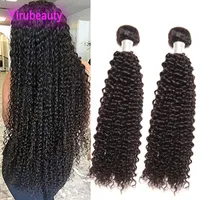 Malaysian Human Hair Extensions 2 Bundles Kinky Curly Natural Color 10-28 Inch Cheveux Double Wefts Tissage