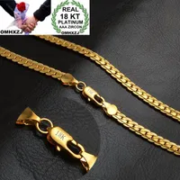 Omhxzj Chains de personalidade por atacado da moda da mulher Girl Party Wedding Gold Gold 5mm Chain Full lateral 18kt Gold Chain Colar NC161