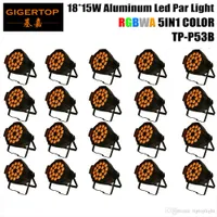 20pcs luce TIPTOP stage / lotto 18 * 15W 5in1 RGBAW alluminio DMX LED piatto Par Can, Colore ambra effetto di lavaggio Strobe per Disco Club partito TP-P53B