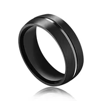 New Design Black Titanium Shoodless Ring para mujeres Hombres Joyas de boda de anillo de pareja de alta calidad
