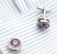 Cufflinks arm buttons for mens business lawyer shirts Men's round crystal rhinestone cuff links