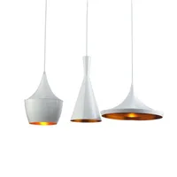 Moderna lampada a sospensione in alluminio moderno geometrica forma lampada a sospensione a sospensione a luce singola ristorante bar caffè sala da pranzo in bianco