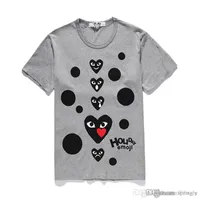 2018 Limited COM 최고의 품질 회색 CDG New Mens Womens 새로운 놀이 1 CDG Heart 기본 티셔츠 짧은 소매 티셔츠