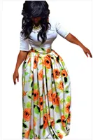 Sommer-Frauen-Kleidungs-Designer-Kleid-reizvolles Art- und Weisekleid-afrikanisches Blumenmuster halbe Länge Rock-Größe S-XL