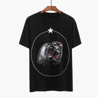 Las mujeres del verano de la manga para hombre estilista camiseta rugido orangután mono estrella del círculo corta camiseta de los hombres Camiseta unisex del tamaño S-XL
