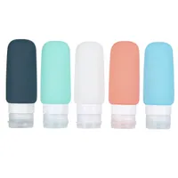New 3oz Travel Dispenser Silicone Bottle FDA Leak Proof Silicone Cosmetic Travel Size Toiletry Containers For Shampoo Lotion Soap