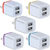 Dual Usb Ports 2.1A EU US Ac Home Travel Wall Charger Power Adapter Plug For Samsung Galaxy Note 8 10 S8 S10 htc phone power chargers