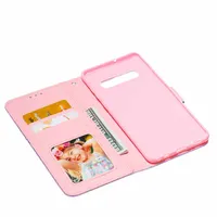 Kolorowe Drukuj PU Skórzane Przypadki do Samsung Galaxy S10 Plus Flip Cover Card Wall Stand Telefon Case M10 A60 A70 Uwaga 10