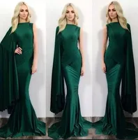 2019 verde scuro sirena formale abiti da ballo Michael Costello una spalla sweep treno Plus Size abiti da sera abiti personalizzati