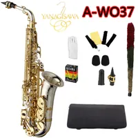 Helt ny Yanagisawa A-WO37 Alto Saxofon Nickelpläterad guldnyckel Professionell Sax med munstycke Fodral och tillbehör