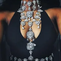 Vedawas Luxus Körper Schmuckkette Lange Maxi Necklacependant Boho Sommer Facebook Heiße sexy Kristall Aussage Halskette Frauen 2369